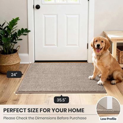 PURRUGS Dirt Trapping Door Mat 20" x 31.5", Non-Slip Machine Washable Entryway Rug, Dog Doormat, Indoor Front Door Mat, Super Absorbent Entry Rug for Muddy Shoes & Paws, Bluish Grey-Black