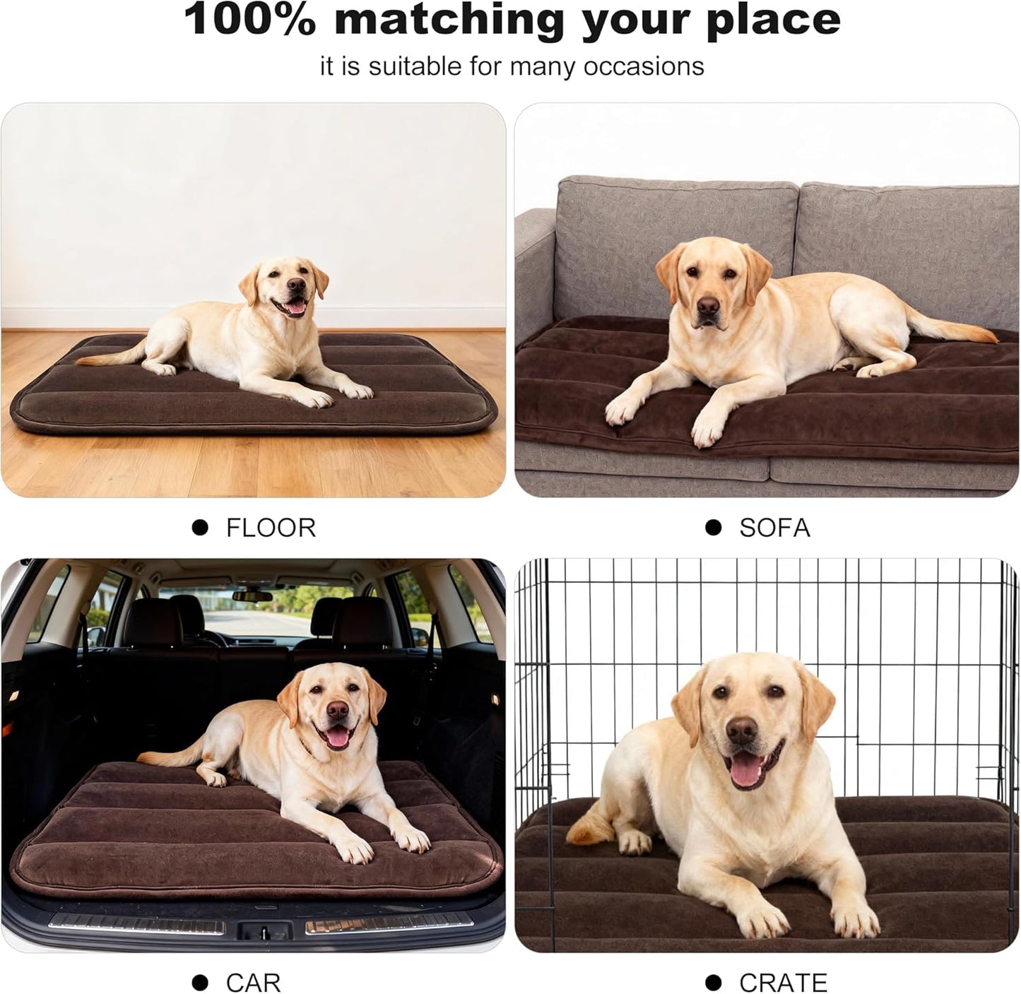 Dog Bed Mat – Soft & Comfortable Dog Kennel Pad for Crate – Durable Crate Bed & Mat for Dogs & Cats – Ideal for Crate, Kennel, and Home Use