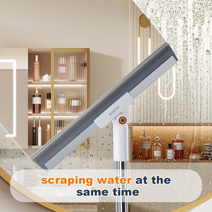 Rubber Squeegee Broom for Floor,62" Long Handle Window Squeegee, Silicone Pet Hair Remover,Magic Squeegee Broom for Indoor Cleaning,Cleans Glass, Hair, fine dust, Liquids, Suitable Smooth Floors, Rugs