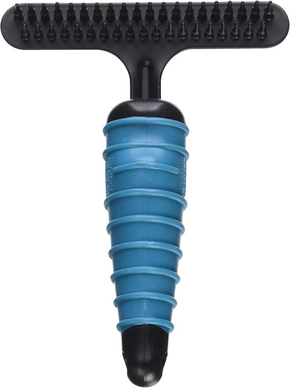 Master Grooming Tools Ergonomic Double-Row Undercoat Rakes — Efficient Tools for Grooming Dogs, 39 Pins, Blue