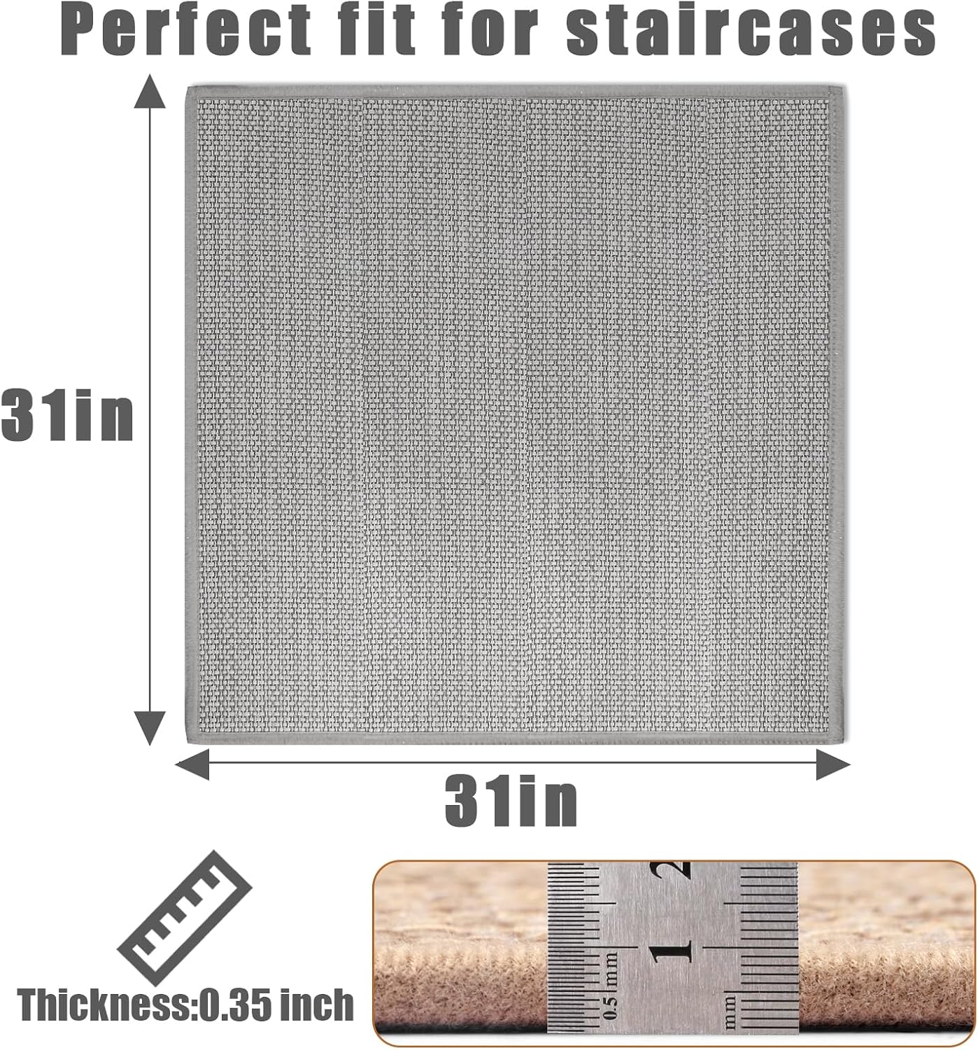 FlowaFoli Stair Treads for Wooden Steps Indoor,8" X 30" (15 in Pack) Stair Treads Non Slip, Machine Washable for Kids Elders and Pets,Beige