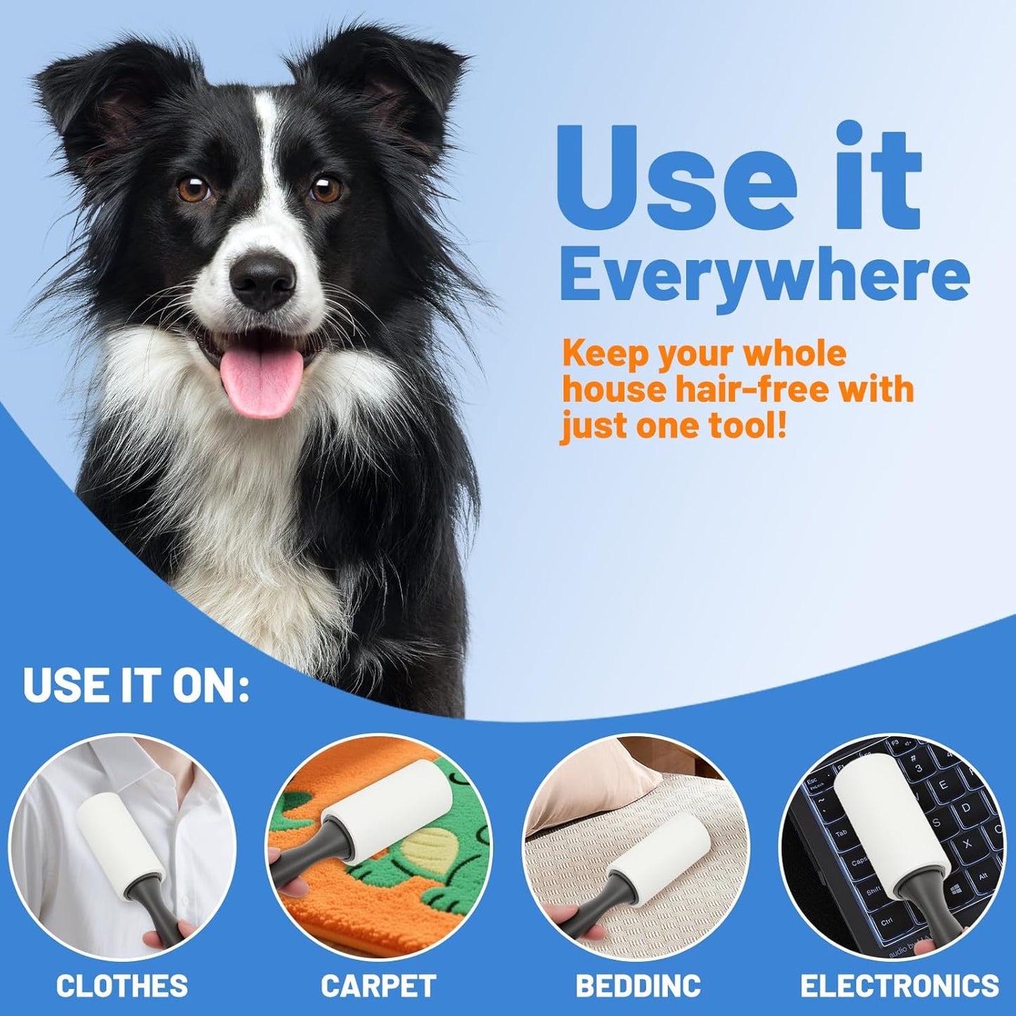 Lint Roller, 660 Sheets with 3 Handles, Pet Hair Remover for Laundry and Clothes, Extra Sticky Lint Rollers for Pet Hair, Dog & Cat Hair Removal Tool, Reusable Lint Brush for Furniture, Car, Wardrobe