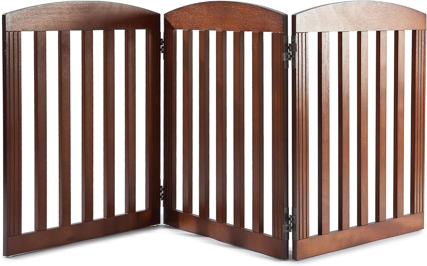 SPIRICH 96" Extra Wide 28" Tall Wooden Freestanding Foldable Dog Gate, Pet Gate Indoor, 4 Panels, White