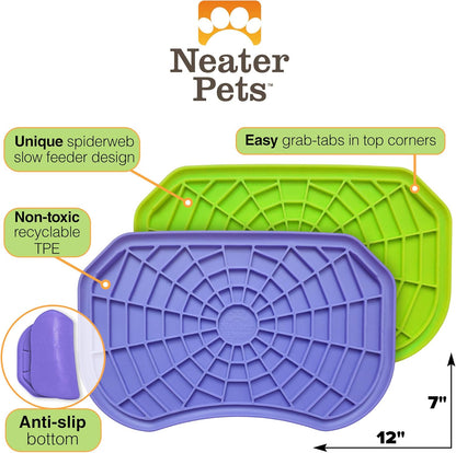 Neater Pets Neat-LIK Dog Lick Mat, Lick Mat for Dogs, Cats, Puppy, Reduces Anxiety & Boredom, Peanut Butter Slow Feeder, Interactive Treat Licking Pad, Licking Mats for Small & Large Breed (Purple)