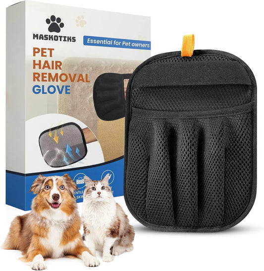Pet Hair Removal Glove-Electrostatic Pet Hair Remover Glove with 5-Finger Design, Cat Hair Remover Glove for Couch,Car,Laundry,Carpet,The Magic Brush Pet Hair Remover is Light and Washable