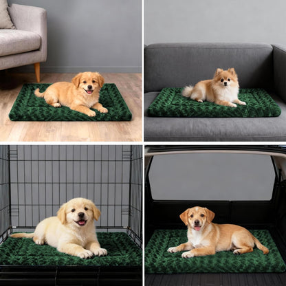 Dog Bed Mat, Reversible Crate Pad & Cute Dog Bed - Machine Washable Kennel Mat with Ultra Soft for Small Dogs (Cool/Warm), 24" x 18", Grey&Star