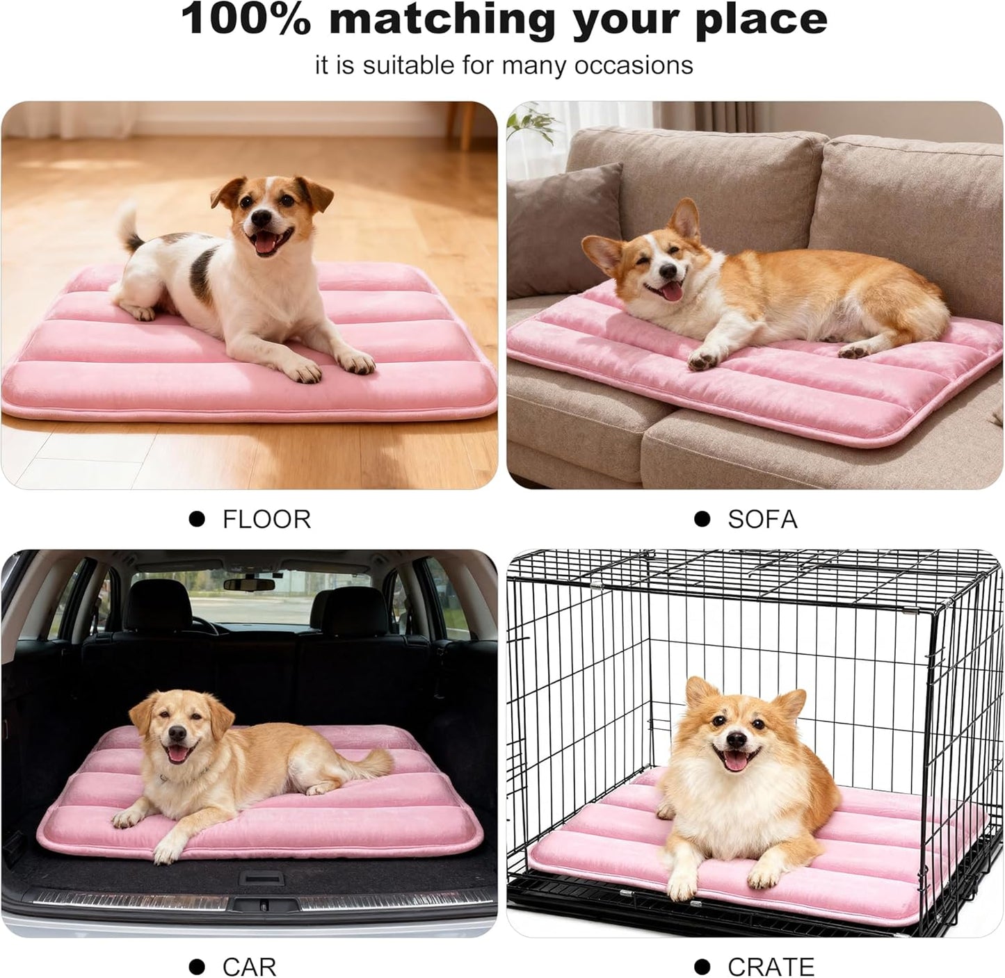 Dog Bed Mat – Soft & Comfortable Dog Kennel Pad for Crate – Durable Crate Bed & Mat for Dogs & Cats – Ideal for Crate, Kennel, and Home Use