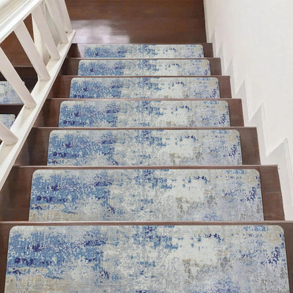 Tiveney Stair Treads Non Slip for Wooden Steps, 15PCS 8"x30" Grey Rubber Backing Stair Runner Mats, Washable Reusable Carpet for Stairs Rugs Indoor Safety Staircase Step Treads for Kids Elders Dogs