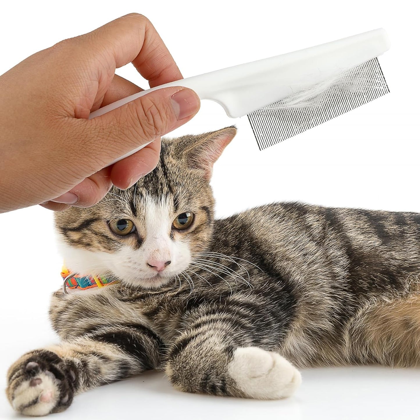 TIESOME Pet Hair Comb Tear Stain Removal,2 Pack Multifunctional Pets Grooming Comb Kit 2 in 1 Dog Combs Stainless Grooming Massage Dual-Sided Comb for Knots Crust Floating Hair Tangle Fleas(Pink)