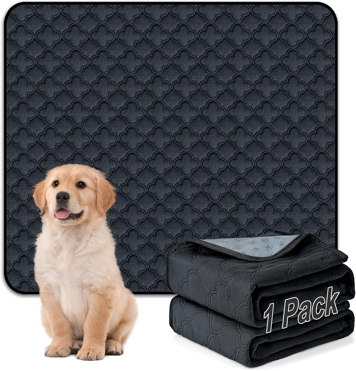 FunFurry Washable Pee Pads for Dogs - 4 Pack Reusable Pee Pads，Waterproof Puppy Pads，Pet Training Pads，Super Absorbent with Dog Paw Shape Non-Slip Backing (Cream, 18" X 24" - 4 Pack)