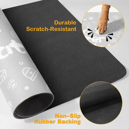 Pet Feeding Mat,Dog Cat Mat for Food and Water,Dog Bowl Waterproof Placemat with Rubber Backing,Absorbent Quick Dry Water Dispenser Mat for Pet（Dark Gray 12"×18"）