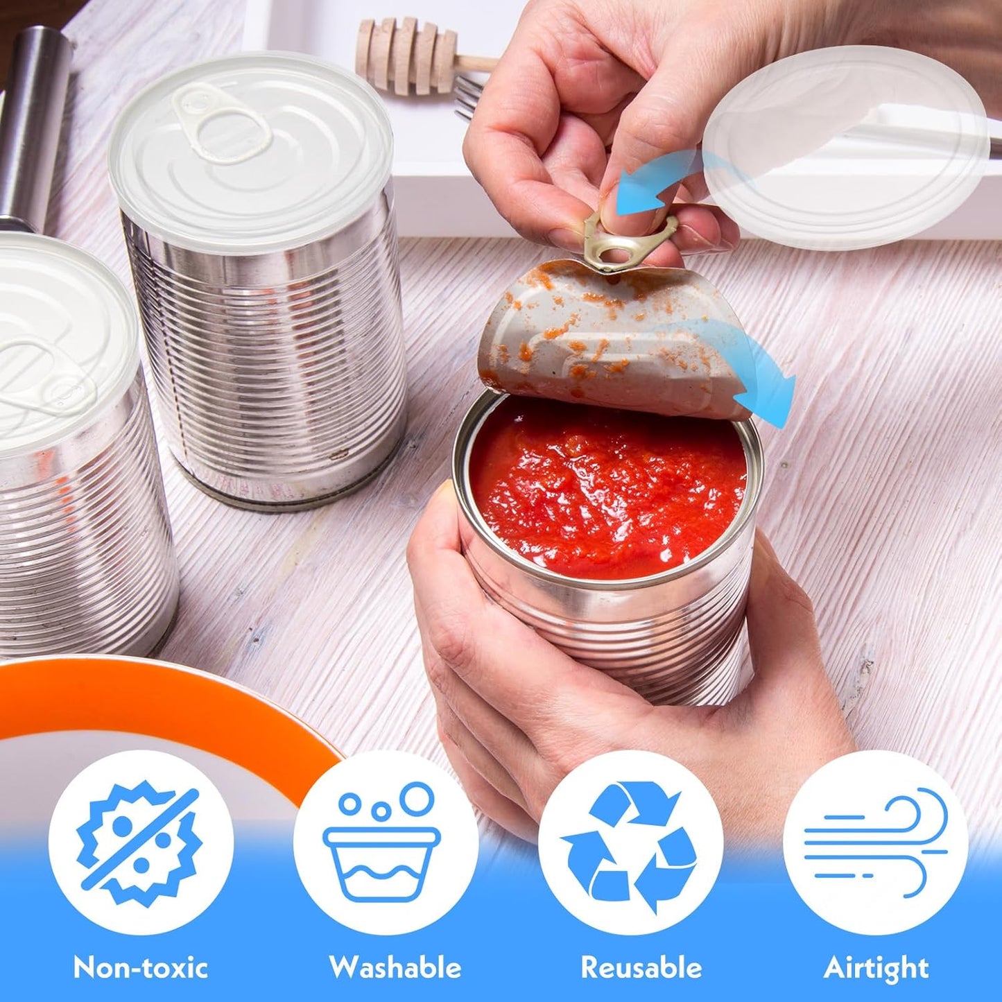 KALIONE 6 Pcs Dog Food Can Covers Lids - 75 mm Reusable Can Covers for Canned Goods or Pet Dog Cat Food Saver