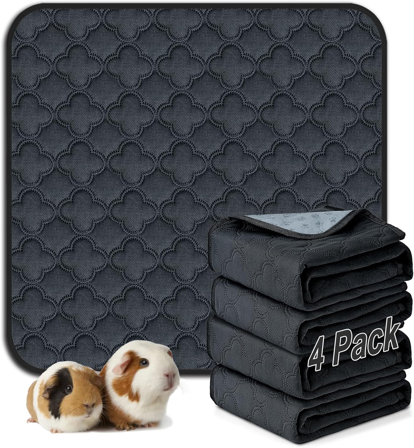 FunFurry Washable Pee Pads for Dogs - 4 Pack Reusable Pee Pads，Waterproof Puppy Pads，Pet Training Pads，Super Absorbent with Dog Paw Shape Non-Slip Backing (Cream, 18" X 24" - 4 Pack)