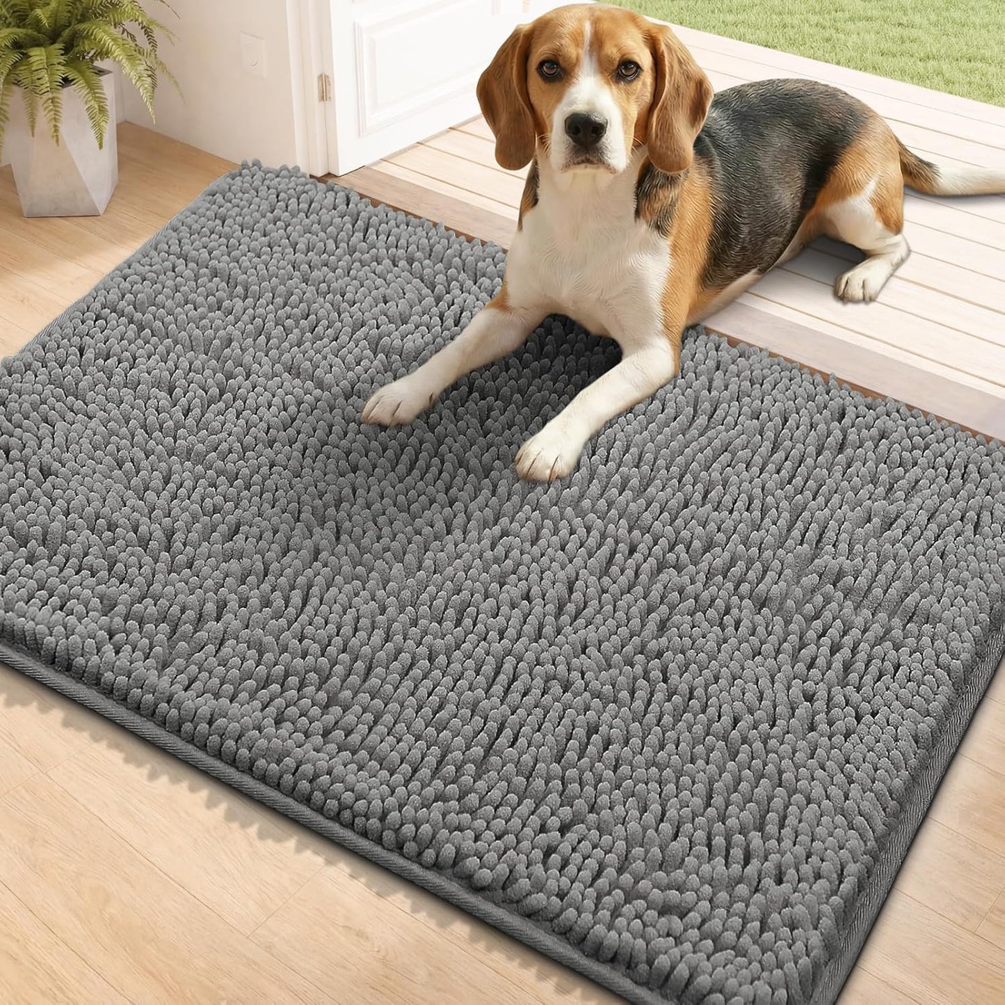 Bcoimo Super Absorbent Dog Door Mat, 30"*20" Anti Slip Mat for Muddy Paws, Pet Rugs for Dirty Paws Washable that Absorbs Moisture and Dirt, for Dog Cage and Pet Resting Carpet