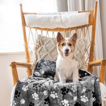 Waterproof Pet Blanket Dog Blankets, Pattern Printing Super Soft Warm Fluffy Facecloth Sofa Car Bed Protector, Urine Proof Washable Outdoor Pet Blanket for Puppy Large Dogs & Cats 40 * 30 inch