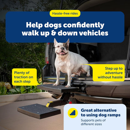 PetSafe Happy Ride PupSTEP HitchStep Dog Stairs, Folding Steps for Truck & SUV Hitches, for Medium to Large Dogs