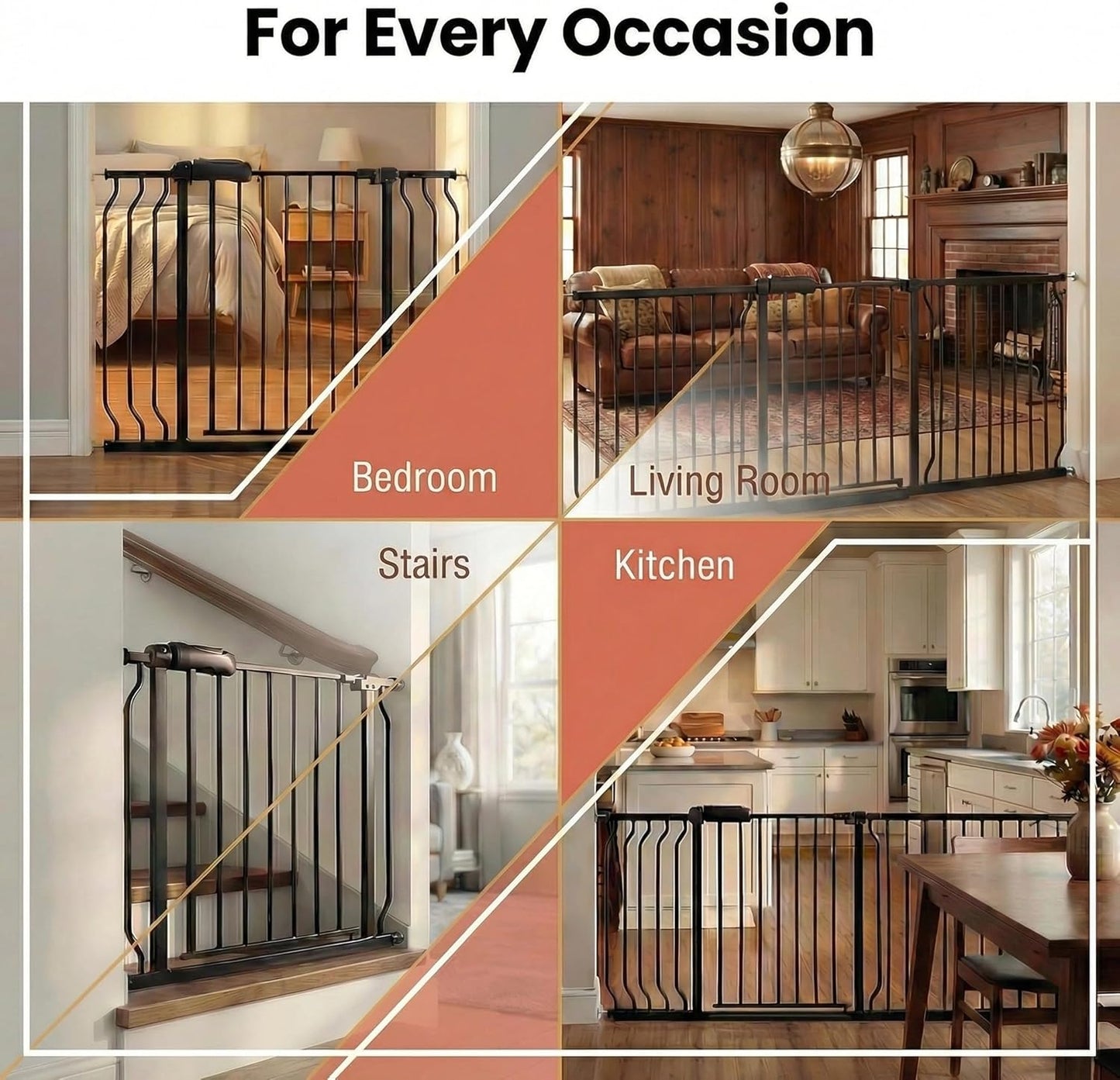 24-29 Inch Narrow Baby Gate, Pressure Mounted No Drilling Dog Gate for Stairs & Doorways, White Metal Safety Gate Indoor for Kids and Pets