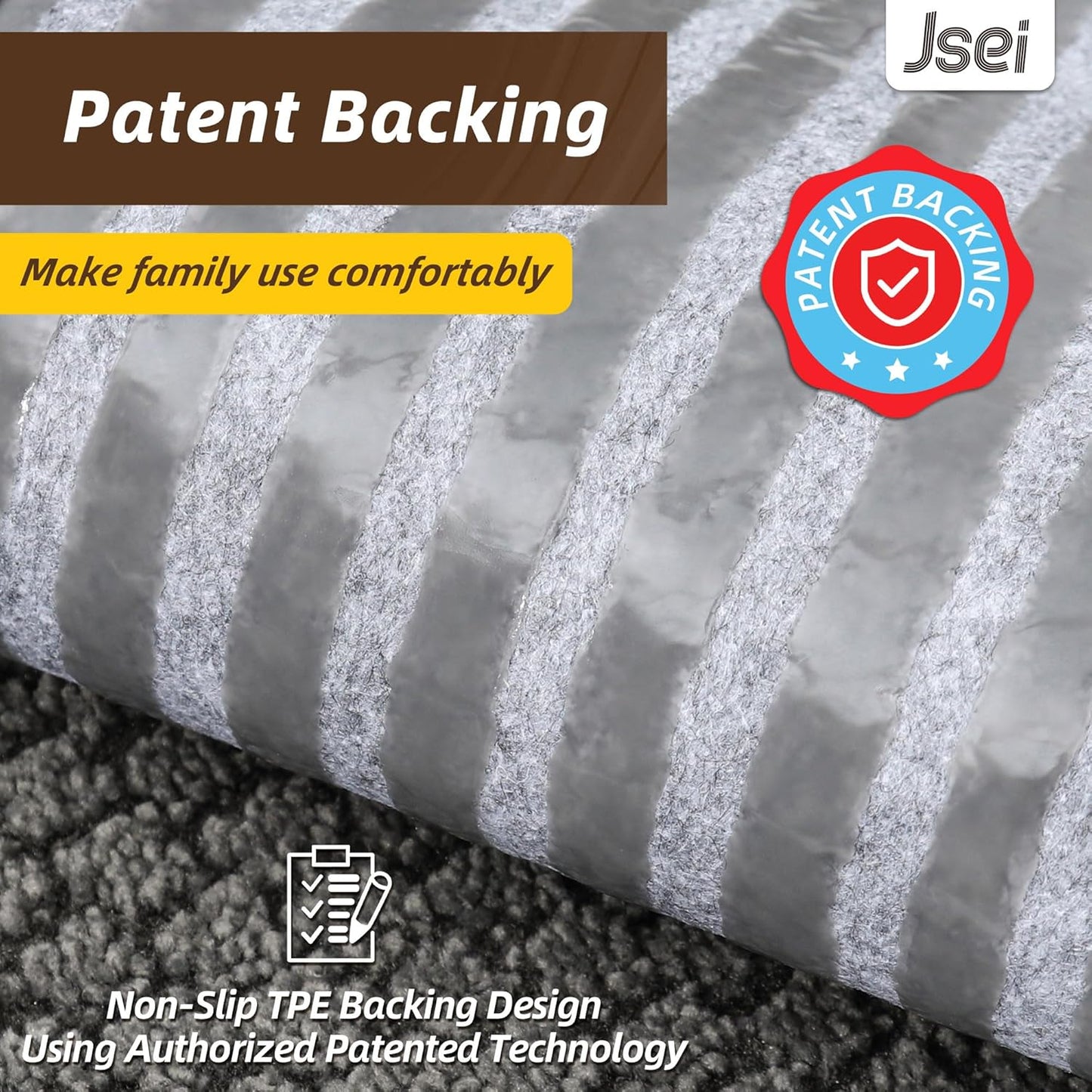 JSEI Stair Treads for Wooden Steps, 14 Pack 9" X 28" Non-Slip Machine Washable Carpet Stair Treads with TPE Backing, Soft Indoor Stair Rug Runner for Kids Elders & Pets, 100% Polyester, Greyish Brown