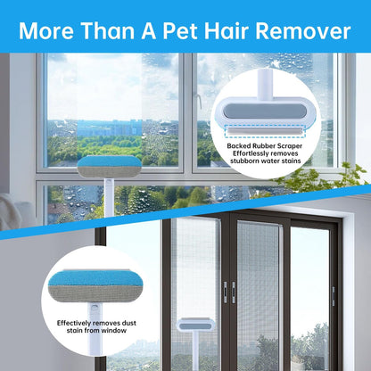 Multifunctional Pet Hair Remover Tool for Furniture, Reusable Washable Dog and Cat Hair Lint Removal Brush, 4 in 1 17.3Inch Extendable, Adjustable Lint Brush