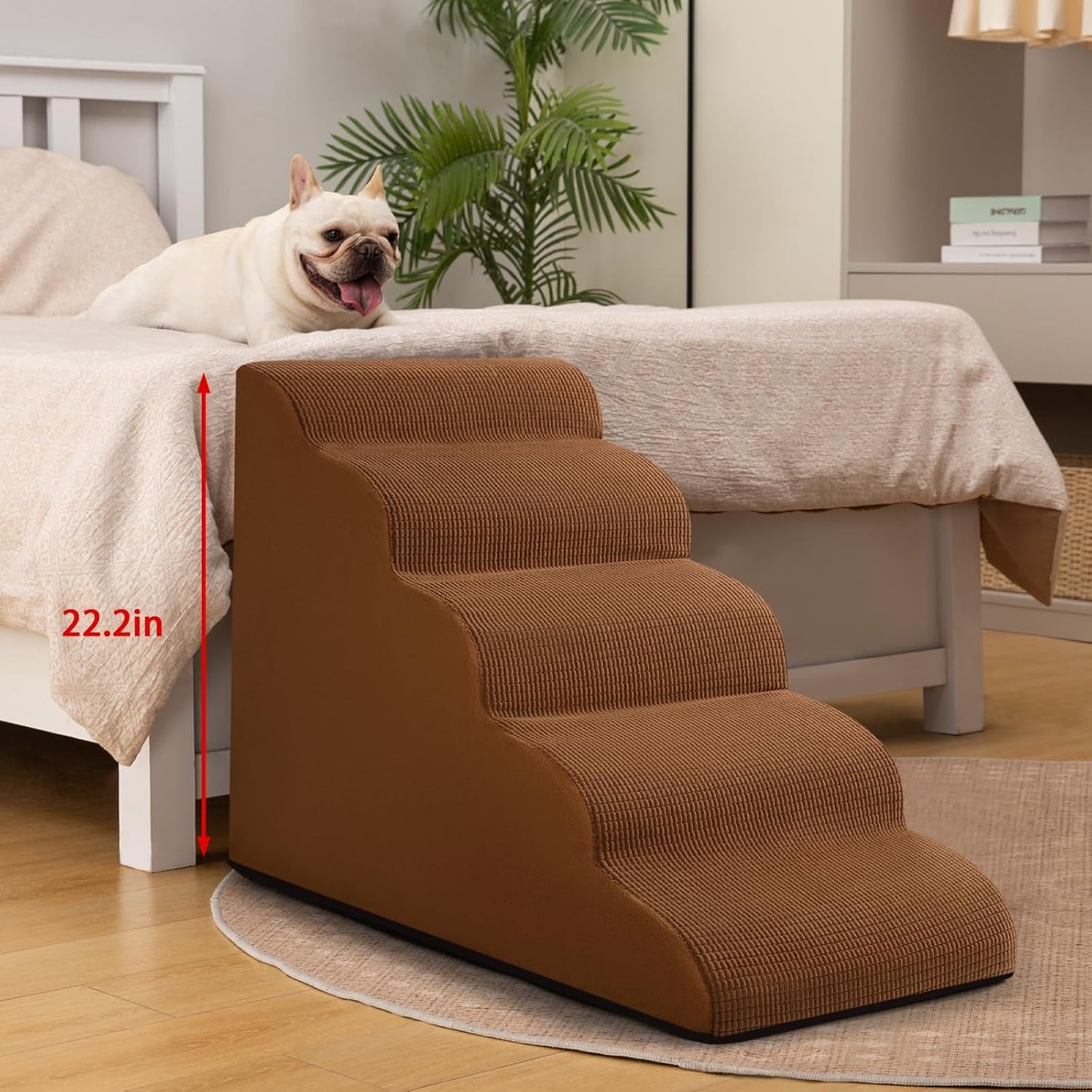 Aodisman 3-Step Dog Ramp and Stairs for Sofa and Chair - Non-Slip Sturdy Pet Steps for Small Dogs and Cats,15.7" H,Grey