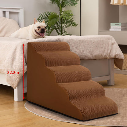 Aodisman 3-Step Dog Ramp and Stairs for Sofa and Chair - Non-Slip Sturdy Pet Steps for Small Dogs and Cats,15.7" H,Grey