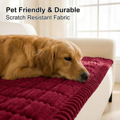 Smiry Couch Cover for Dogs, Non Slip Washable Sofa Protector for Pets, Soft Furniture Cover for Leather & Fabric Couches, Cozy Protect Against Fur, Dirt & Everyday Messes (Dark Grey, 27.6" x 59")