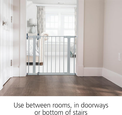 Safety 1st Easy Install Walk Thru Baby Gate for Doorway With Door, Dog Gates, Fits 29"-38", Easy Install 28" Tall, White