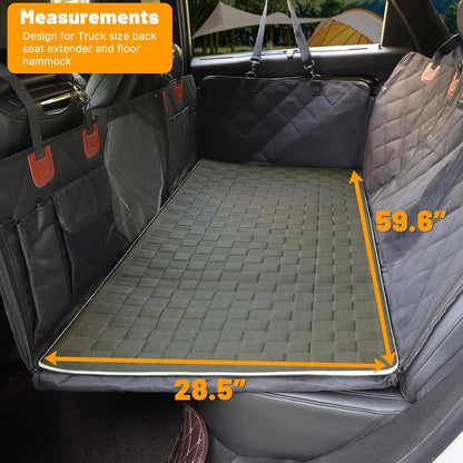 Manificent Non-Slip Pet Bed Mat for Back Seat Extender, Hair Resistant Dog Blanket for Hard Bottom Dog Car Seat Cover, Anti Slip Pet Linner Backseat Cover Deep Gray