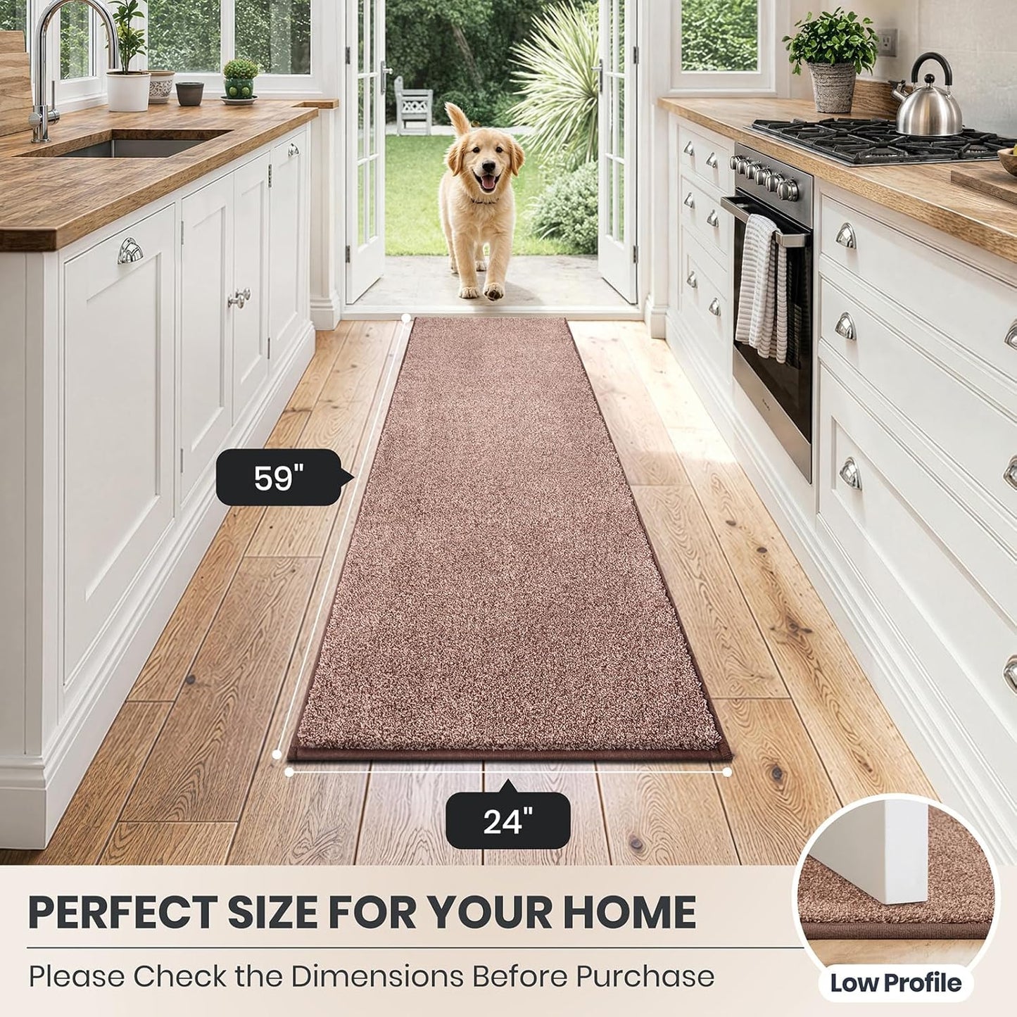 PURRUGS Dirt Trapping Door Mat 20" x 31.5", Non-Slip Machine Washable Entryway Rug, Dog Doormat, Indoor Front Door Mat, Super Absorbent Entry Rug for Muddy Shoes & Paws, Bluish Grey-Black