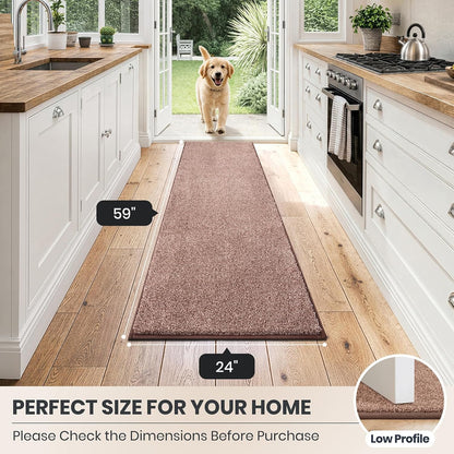 PURRUGS Dirt Trapping Door Mat 20" x 31.5", Non-Slip Machine Washable Entryway Rug, Dog Doormat, Indoor Front Door Mat, Super Absorbent Entry Rug for Muddy Shoes & Paws, Bluish Grey-Black