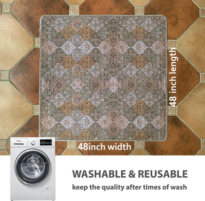 nunubaby Washable Pee Pads for Dogs, Stylish, Non-Slip and Leak-Proof Pee Pads. Reusable Potty Pads for Dogs for Crates and Floors.(Beige/Multi, 24" x48" )