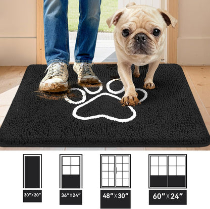 Bcoimo Super Absorbent Dog Door Mat, 30"*20" Anti Slip Mat for Muddy Paws, Pet Rugs for Dirty Paws Washable that Absorbs Moisture and Dirt, for Dog Cage and Pet Resting Carpet