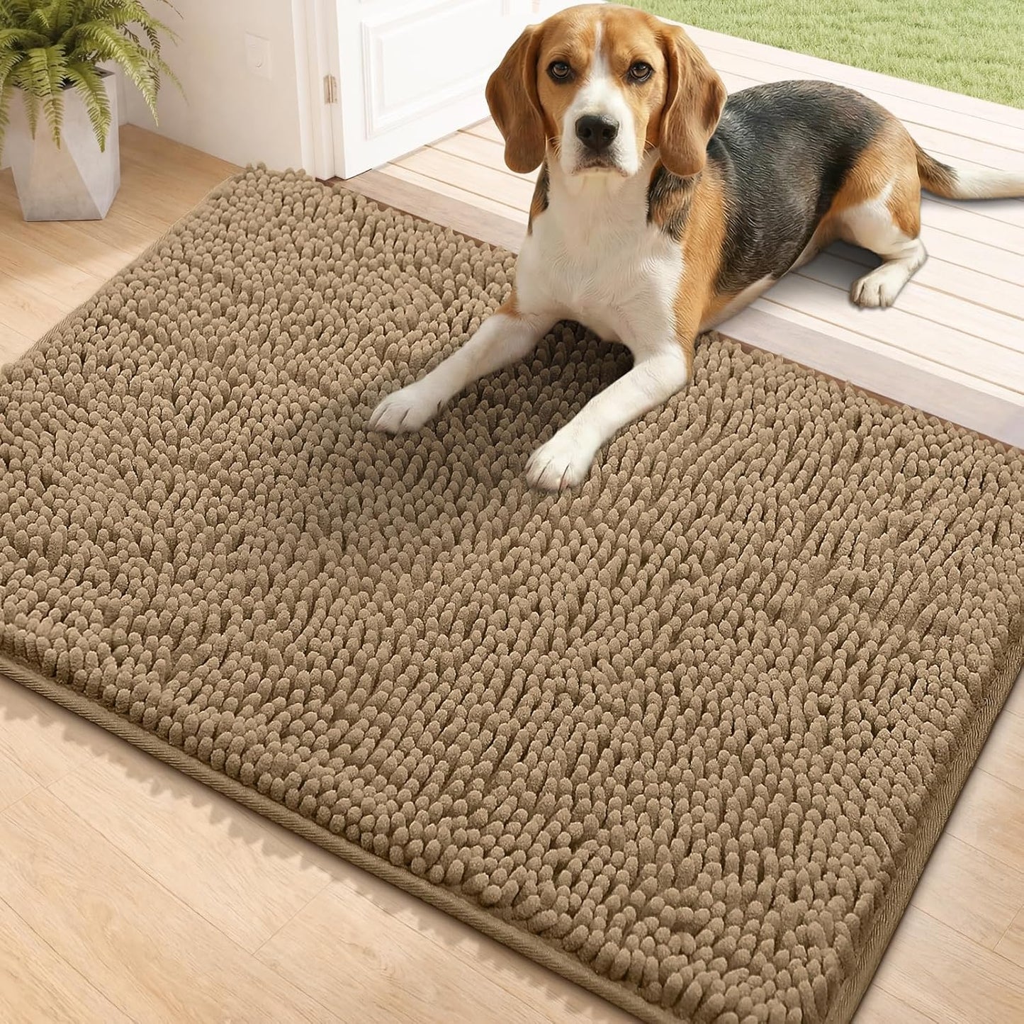 Bcoimo Super Absorbent Dog Door Mat, 30"*20" Anti Slip Mat for Muddy Paws, Pet Rugs for Dirty Paws Washable that Absorbs Moisture and Dirt, for Dog Cage and Pet Resting Carpet