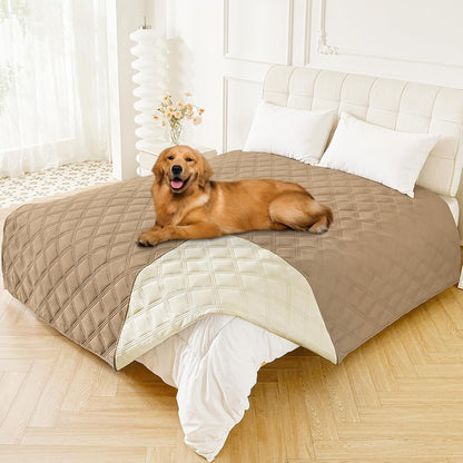 Smiry Waterproof Dog Bed Cover Blanket 30x70, Soft Reversible Pet Blanket, Washable Leakproof Cats Dogs Couch Cover for Sofa, Couch, Furniture, Grey/Dark Grey