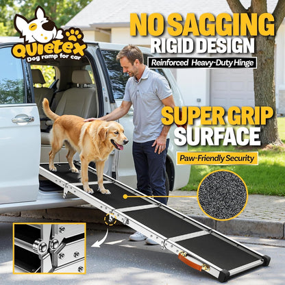 Extra Long 71”Dog Ramp Folding Pet Ramp for Car Large Dogs with Non-Slip Surface Dog Ramps up to 200 lb for Car SUV Truck (71“ Dog Ramp)