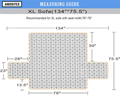 Ameritex Couch Sofa Slipcover 100% Waterproof Nonslip Quilted Furniture Protector for Dogs, Children, Pets, Machine Washable (Beige, 68")