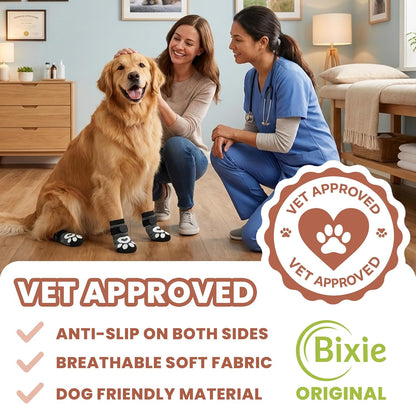 Anti Slip Dog Socks - 6 Pack | Dog Socks to Prevent Paw Licking, Add Traction, Keep Warm & Protect from Hot Pavement | Paw Protection for Senior Dogs for Hardwood Floors | Dog Booties - XL