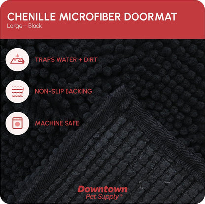 My Doggy Place Dog Mud Mat, 36"x26" Ash – Thick Microfiber Entry Rug for Snow, Mud & Salt – Absorbent, Quick-Dry, Washer-Safe & Non-Slip, Large