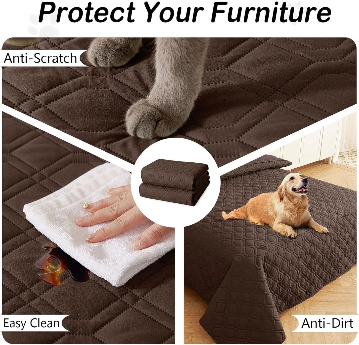 hyha Waterproof Dog Bed Blanket, Soft Pet Blankets, Waterproof Couch Cover for Dogs, Reversible Sofa Covers Washable for Furniture (30x70 Inch, Grey/Dark Grey)