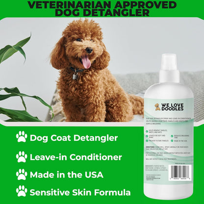 We Love Doodles Dog Detangler Spray - Leave-in Conditioner for Dogs - Dog Detangling Spray - Dematting Spray for Dogs - Tangle Remover - Made in The USA, Large 16 fl oz (Ocean Breeze)