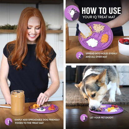 Hyper Pet IQ Treat Lick Mat for Dogs & Cats | Dog & Cat Slow Feeder & Enrichment Toy | Made in USA