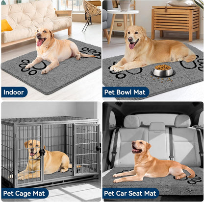 Bcoimo Super Absorbent Dog Door Mat, 30"*20" Anti Slip Mat for Muddy Paws, Pet Rugs for Dirty Paws Washable that Absorbs Moisture and Dirt, for Dog Cage and Pet Resting Carpet