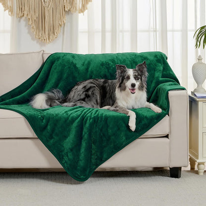 Waterproof Blanket for Bed Couch Sofa, Soft Liquid Pee Proof Pet Blanket for Dog Puppy Cat, Reversible Sherpa Fleece Furniture Protector (Dark Purple, 50x60 inches)