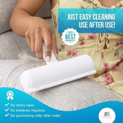 Couch Pet Hair Removal Tool and Roller - Reusable, Easy-to-Clean Dog Hair Remover for Couch and Car, No Batteries or Mess, Ideal for Cat Hair Too