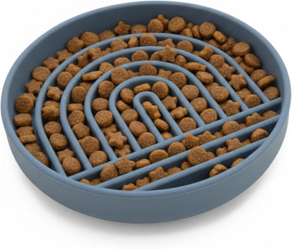 Should We Go? Slow Feeder for Dogs & Puppies, The Slowdown Bowl Silicone Slow Eating, Modern Lick Mat Design, Reduces Gulping, Fits 2 Cups, 7.5” Across x 1.5” Tall, Mealtime Challenge, Medium-Blush