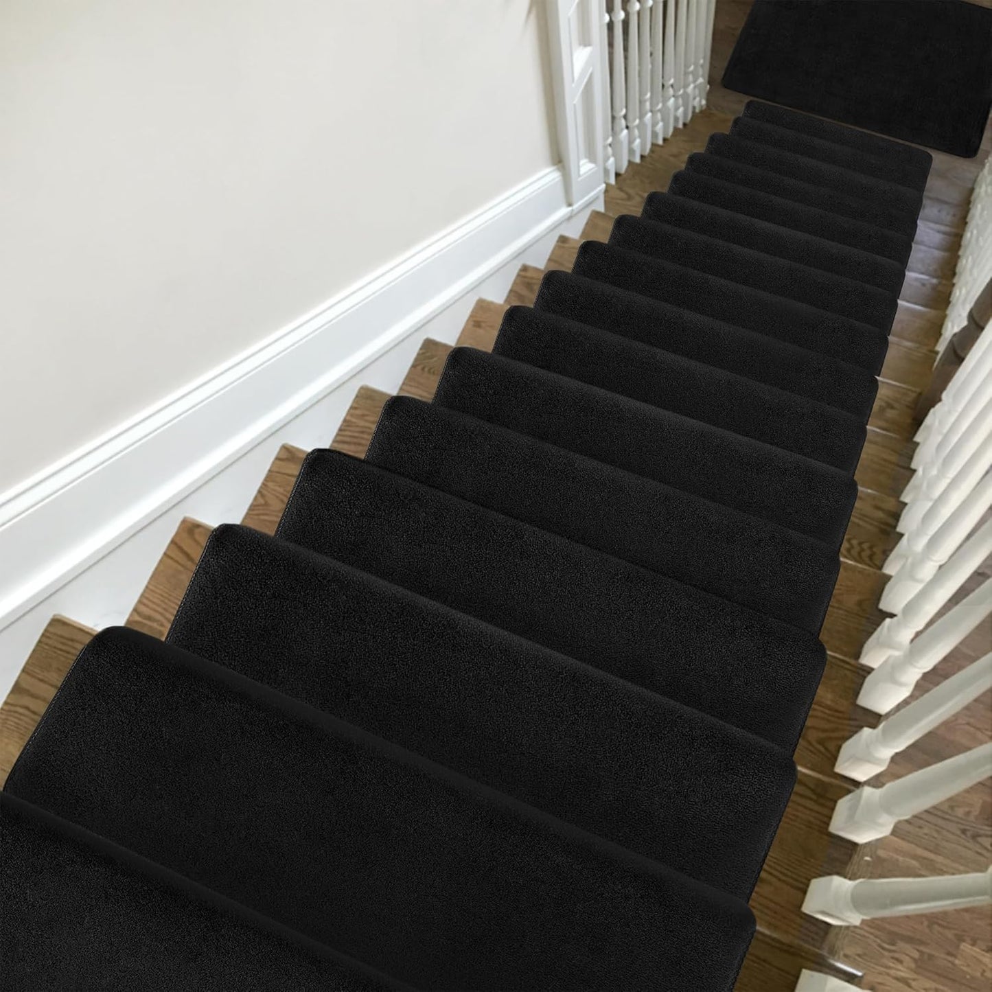 PURE ERA Carpet Stair Treads Ultra Plush 9.5" X 30"Soft Bullnose Indoor Stair Protectors Pet-Friendly Non-Slip Skid Resistant Tape Free Washable Reusable(14 Pieces, Cream Gray)
