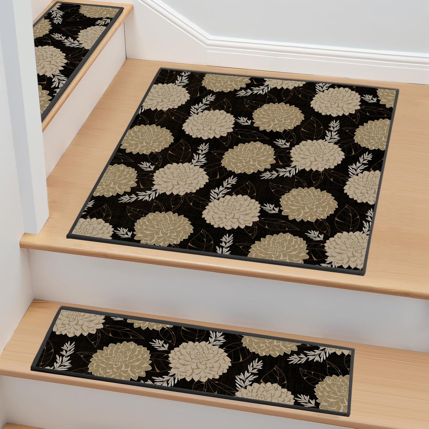 Non-Slip Stair Treads for Wooden Steps 15pcs,8"x30" Stair Carpet Treads for Indoor Use,Peel and Stick Stair Runners,Washable Reusable Adhesive Backing,Pet-Friendly Stair Capet for Kids,Elders,Dogs