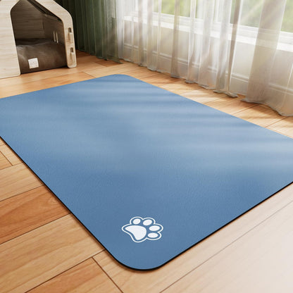 HotLive Dog Food Mat - Absorbent Cat Mat for Food and Water, No Stains Pet Feeding Bowl Mat, Easy to Clean Pet Placemats, Quick Dry Dog Water Dispenser Mat for Messy Drinkers | Paw Dark Grey 12"x 19"