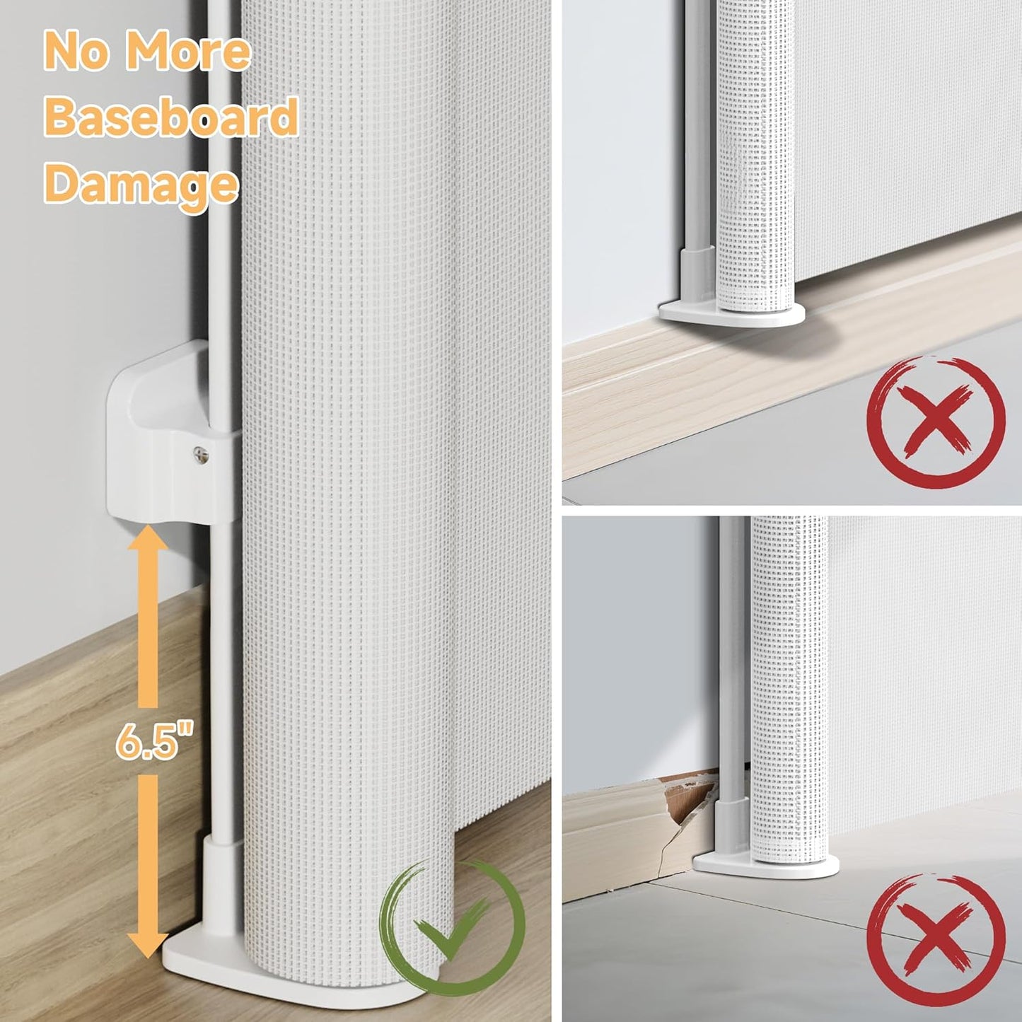 Retractable Baby Gate,71" Wide x 34" Tall Mesh Safety Gate for Dogs & Babies, Indoor/Outdoor Use for Stairs, Doorways, Hallways, Easy Installation Mesh Gate