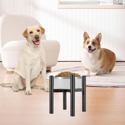 PROERR Lifted Dog Bowl Stand - Without Bowls, Single Raise Pet Food Table Adjustable Wide 6-10", Tall 8 10 12" - Bowl Stand Size Optional, Dog Bowls Holder Elevated for Small Medium Large Dogs Breed
